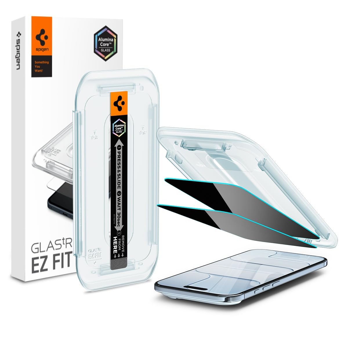 Spigen iPhone Air ile Uyumlu Kolay Kurulum Cam Ekran Koruyucu GLAS.tR EZ Fit Privacy HD (2 Adet) Hay