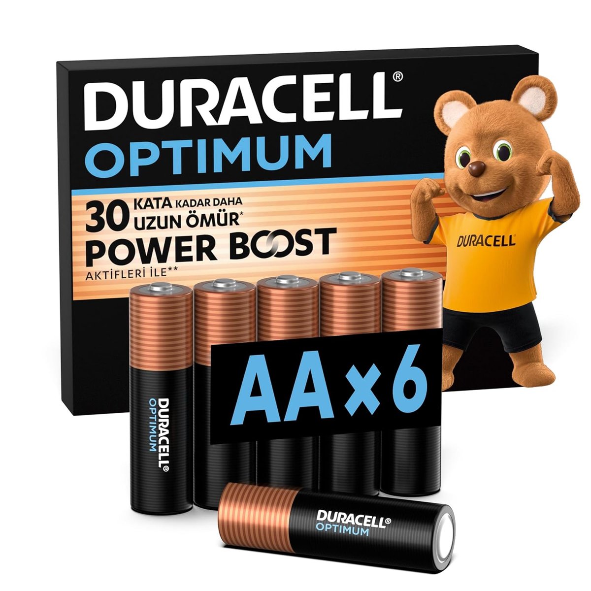 DURACELL OPTIMUM AA Alkalin Pil (6’lı Paket) – 1,5V