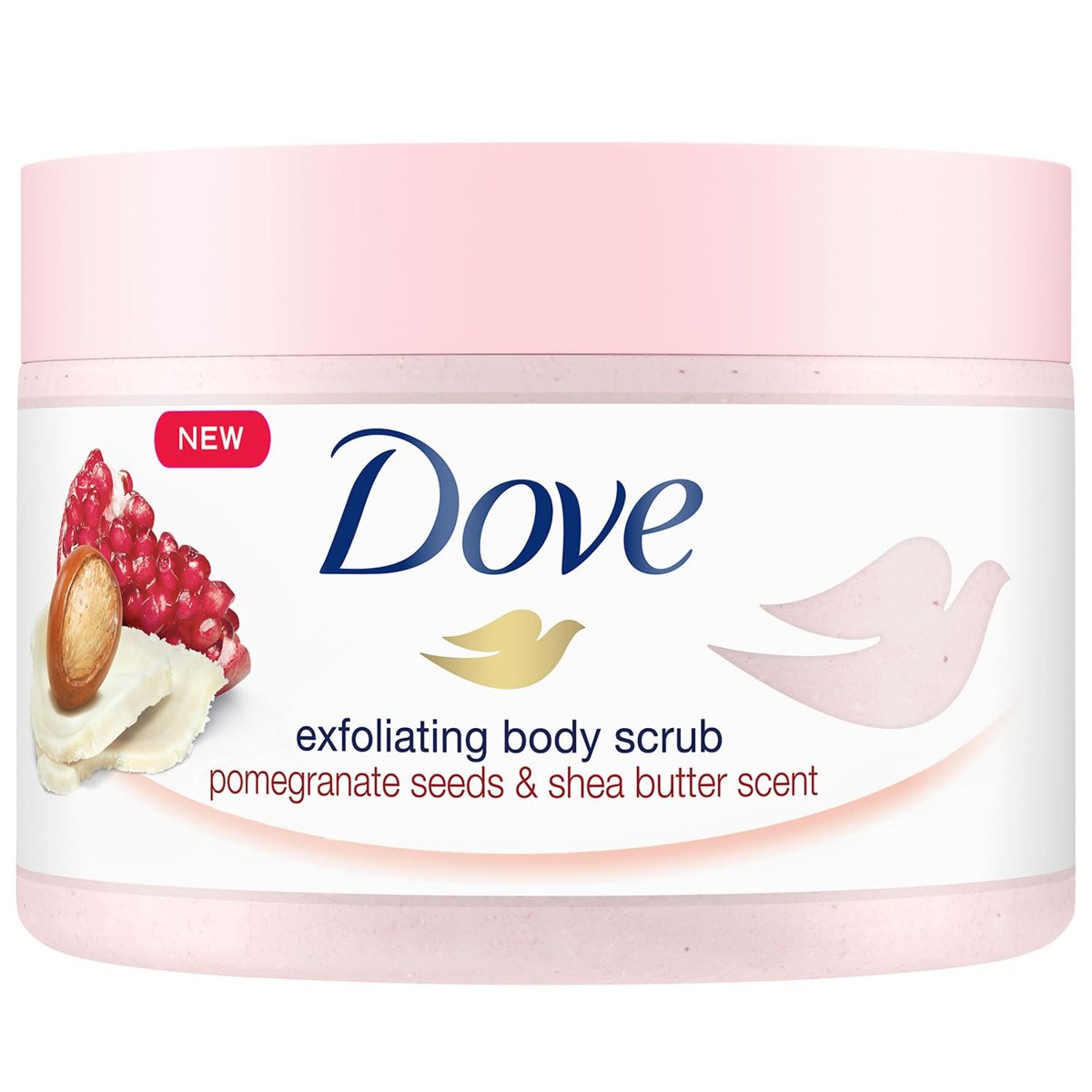 Dove Vücut Peelingi Nar Çekirdeği ve Shea Yağı 225ml Beyaz