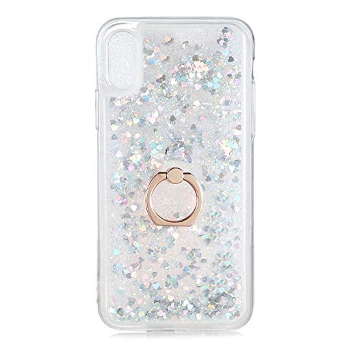 Spia Apple iPhone X/XS ile uyumlu Kılıf Gümüş Liss Sulu Simli Silikon Kapak Orijinal Esnek İnce Geliştirilmiş Dayanıklı Darbe Karşıtı Koruyucu Yeni Nesil Tasarım (Apple iPhone X/XS, Gümüş)