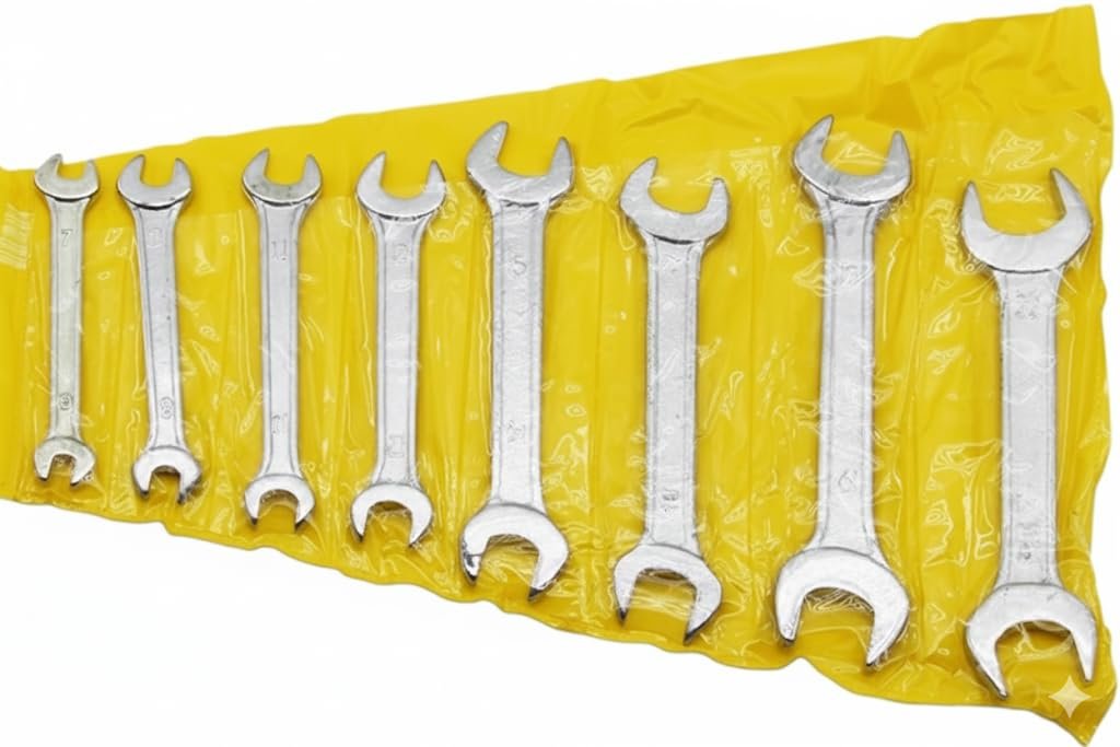 8 Parça Anahtar Takımı Seti Ağzı Açık Çift Taraflı 6-22MM 6X7-8X9-10X11-12X13-14X15-16X17-18X19-20X22 Araba Motorsiklet Bisiklet Tamiri Somun Sıkma Aparatı İngiliz Anahtarı