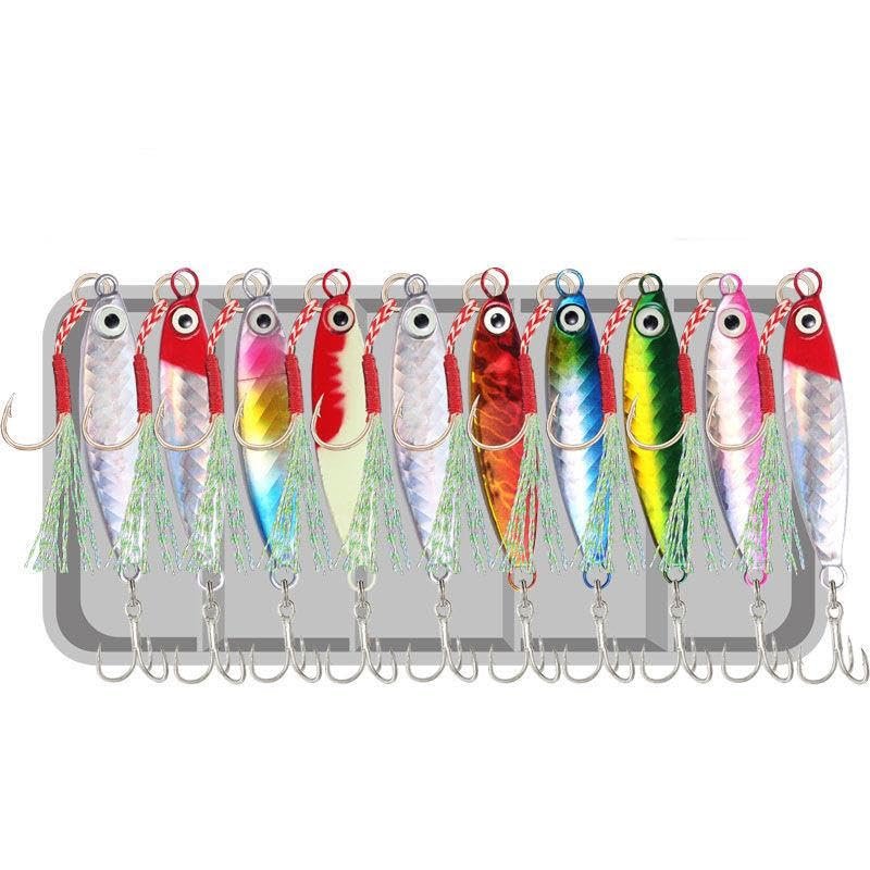 Valkyrie 10 Adet 20gr 6cm Kutulu Metal Rapala Jig Seti Balık Olta Yemi Parlak Gerçekçi Zoka