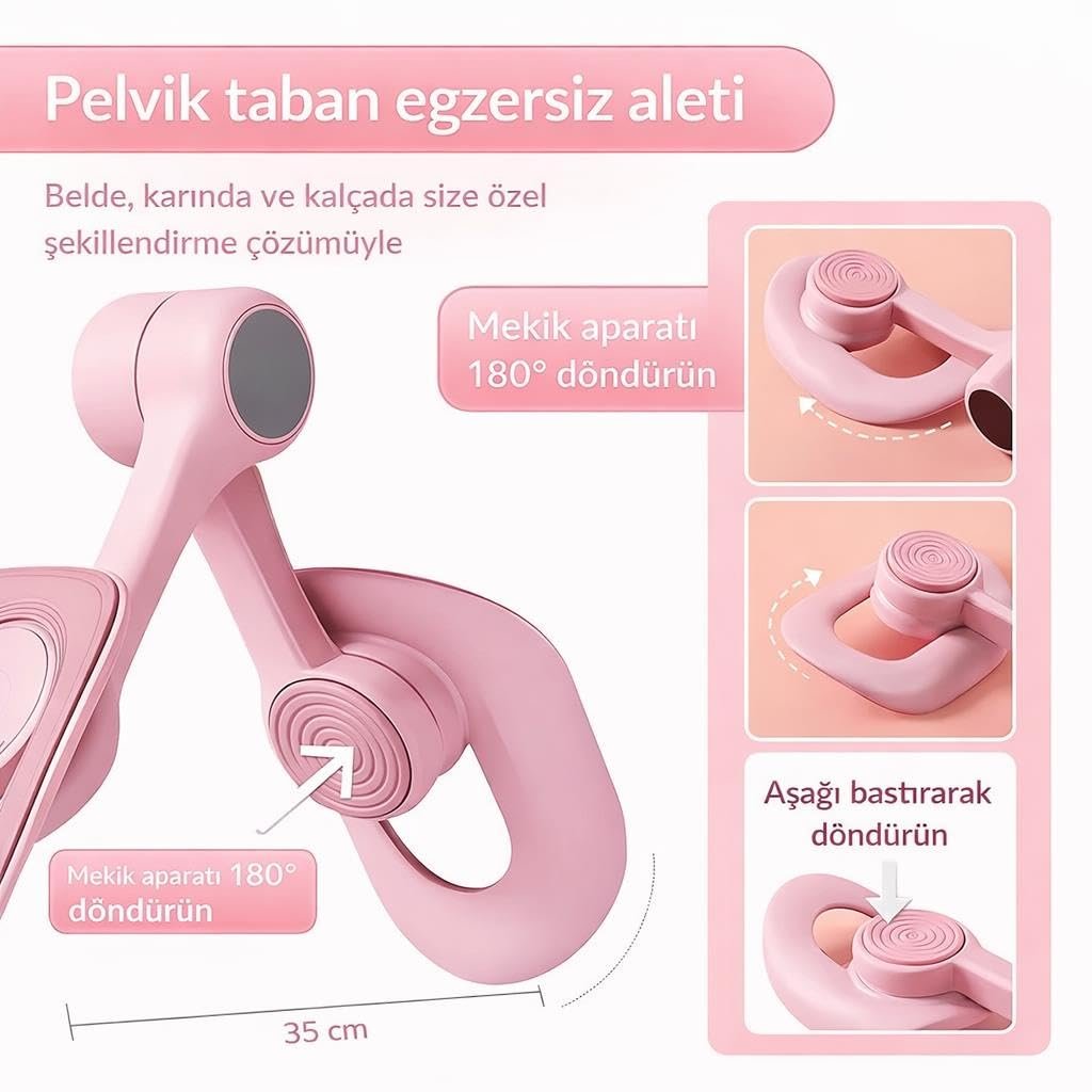 Valkyrie Dijital Ekranlı Pelvik Taban Egzersiz Aleti – Doğum Sonrası, Yoga ve Kas Egzersizi İçin Pembe