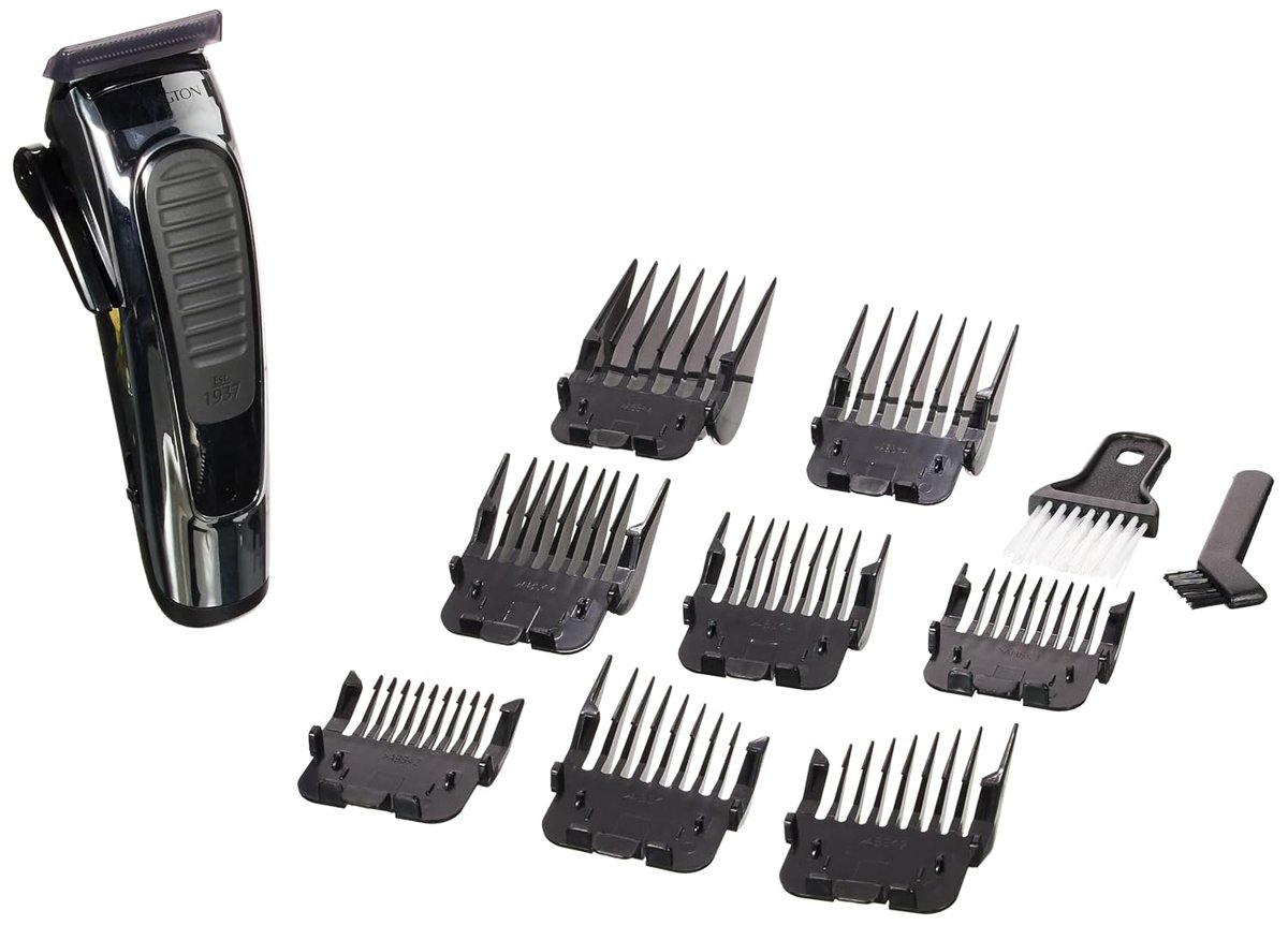 Remington Styling Classic HC450 saç kesme makinesi (kendinden bilenen paslanmaz çelik bıçaklar, 8 tarak + saklama çantası, elektrikle çalışır, krom kaplamalı modern tasarım) saç kesme makinesi