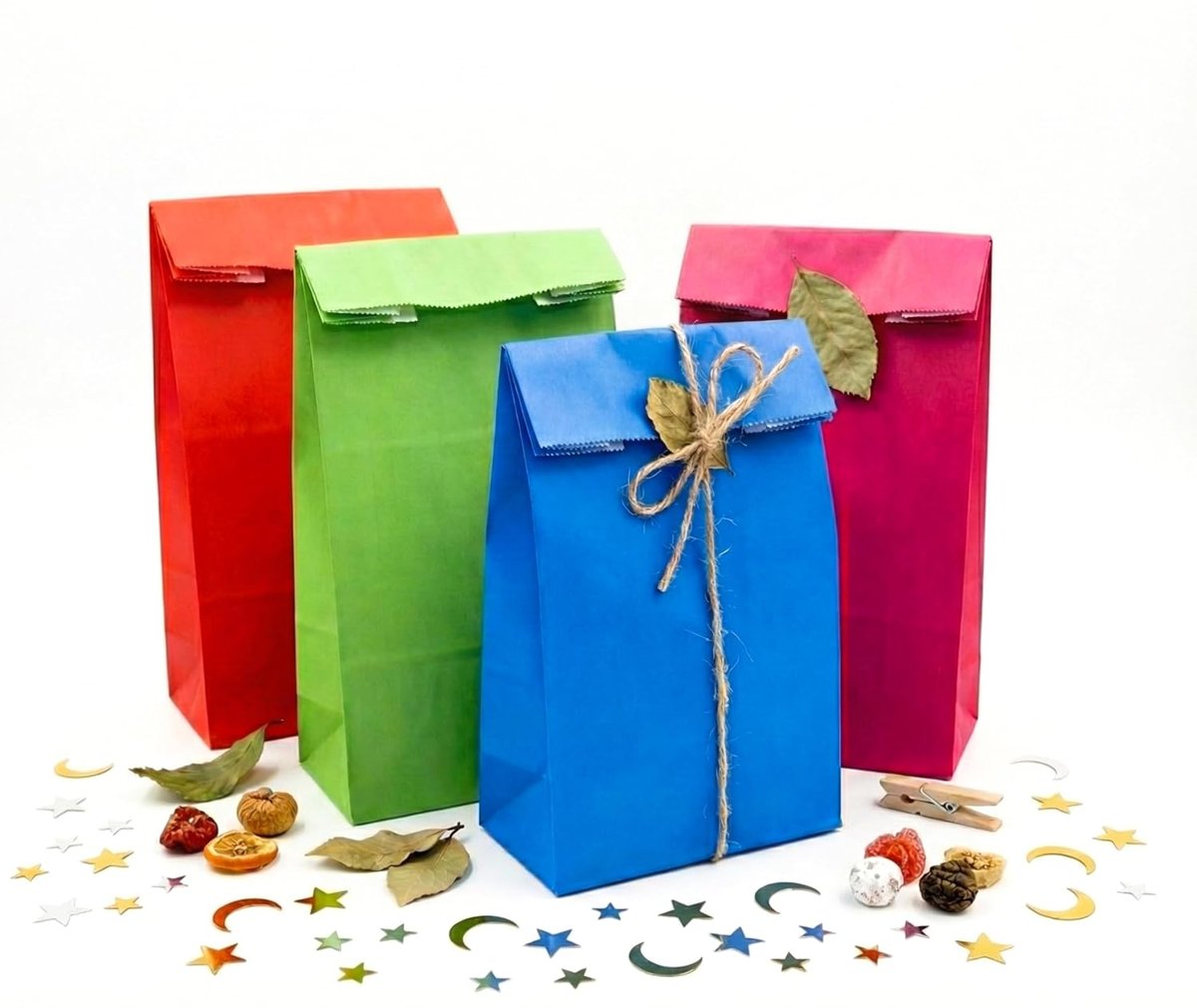 15x29 Renk Şöleni Mix Kese Kağıdı Seti – 4 Renk Karışık 12’li Paket | Kalın, Dayanıklı Hediye Paketleme İçin İdeal