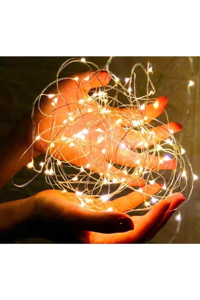 Kuzey 5 Metre Gün Işığı Pilli Led Işık Gün Işığı Led Işık Yılbaşı Ağacı Işığı Noel Işığı Warm Light- GÜN IŞIĞI