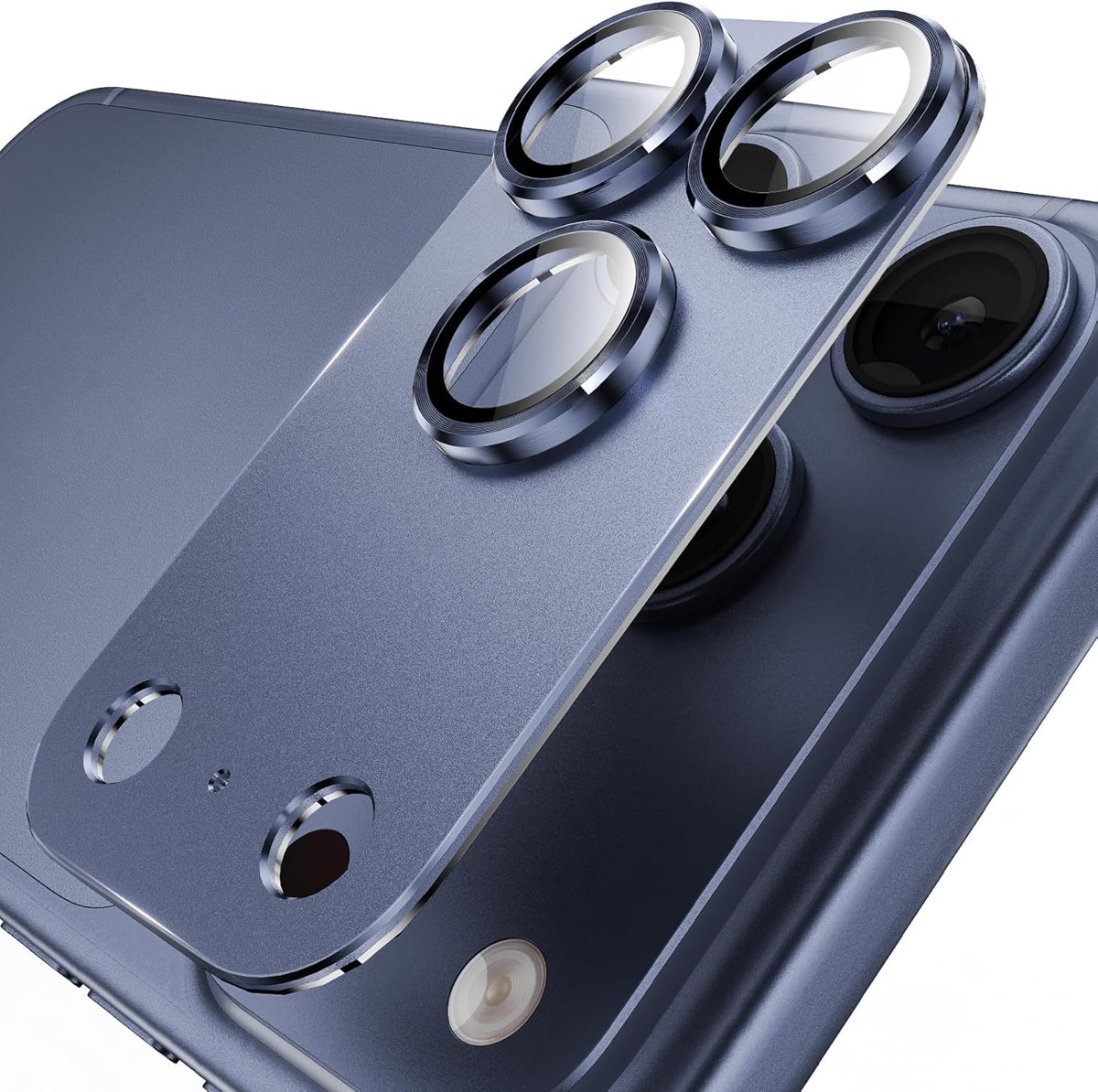 URUCHI iPhone 17 Pro için Tasarlanmış Kamera Lens Koruyucu, [1:1 Mükemmel Uyum] Tam Kapsamlı Mat Metal Temperli Cam Kamera Ekran Koruyucu Aksesuar, Kılıf Dostu (Lacivert, iPhone 17 Pro)