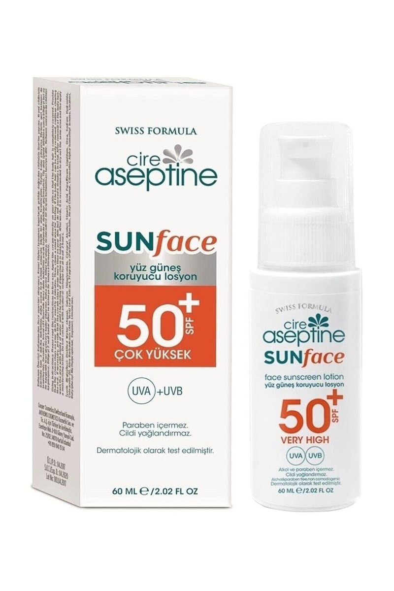 CIRE ASEPTINE-Yüz Güneş Koruyucu Losyon 50 Spf 60 ml