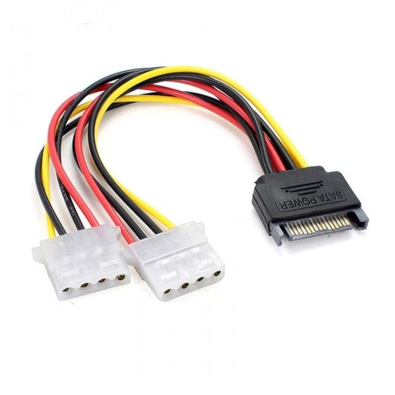 30 cm 15 pin sata erkek to 2x 4 pin dişi molex kablo 15 pin erkek 2x 4 pin dişi molex 30 cm sata kab