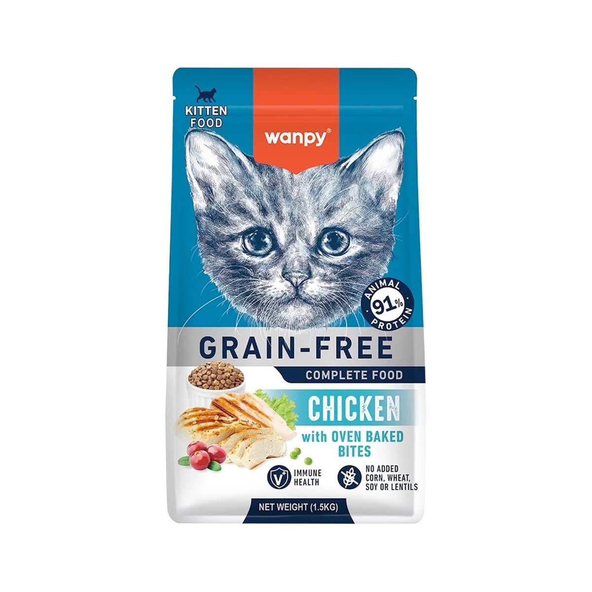 Wanpy Tavuklu Tahılsız Yavru Kedi Maması 1,5kg