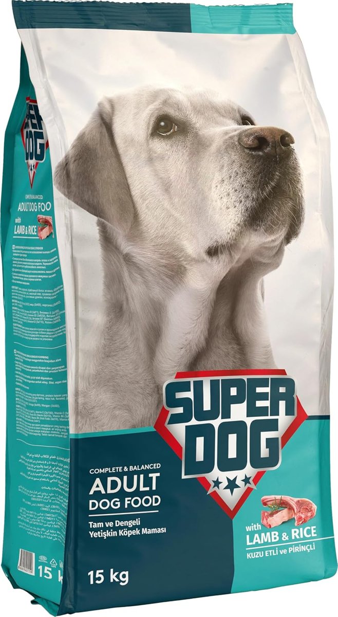Super Dog Kuzu Etli ve Pirinçli Yetişkin Köpek Maması 15 KG