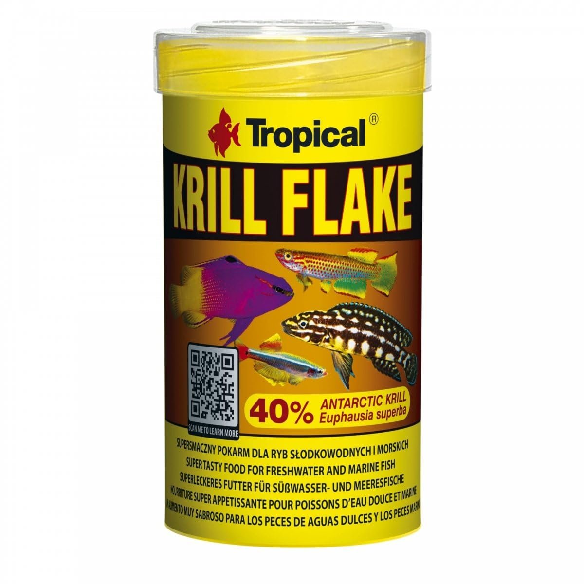 Tropical Krill Flakes Tropikal Balıklar İçin Krill İçerikli Pul Balık Yemi 100 Ml 20gr
