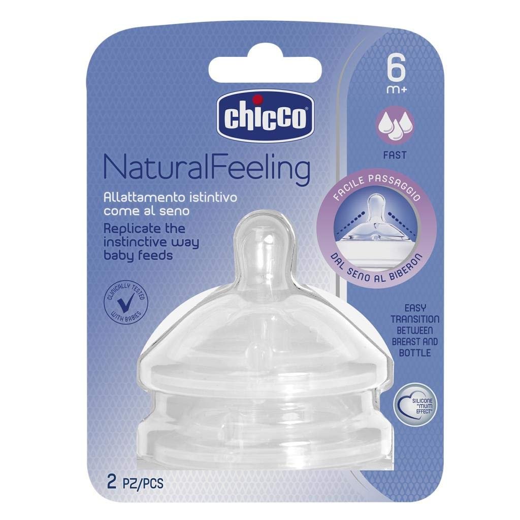 Chicco NaturalFeeling Hızlı Akışlı Biberon Emziği (6 Ay+, 2'li)