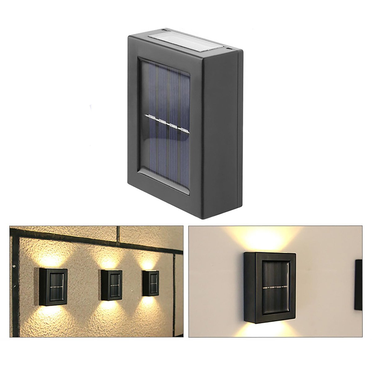 Robeve Tekli Solar Bahçe Aydınlatması Güneş Enerjili Bahçe Aydınlatması Duvar Lambası Çift Taraflı Aplik Işık Led Işık