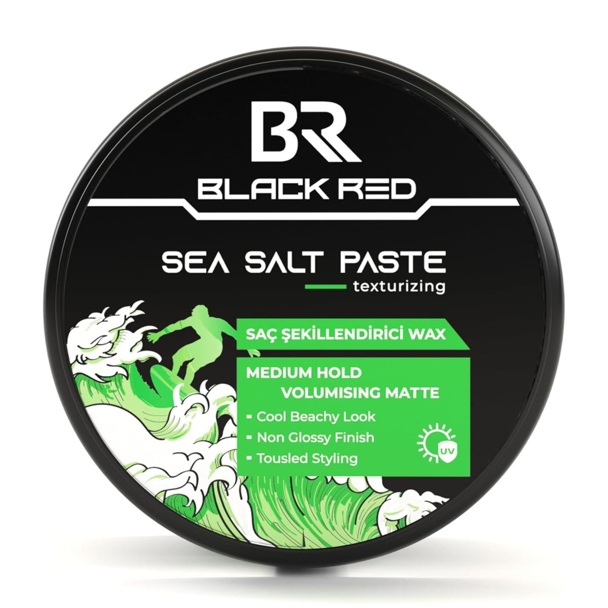 BLACK  RED Wax Saç Şekillendirici Wax Sea Salt Paste Deniz Tuzlu Mat Doğal Görünüm Orta Sertlik - 120 ml