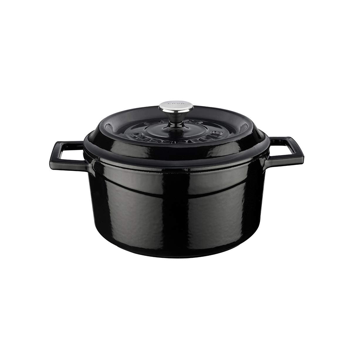 Lava Metal Döküm Yuvarlak Tencere, 20 cm, Siyah