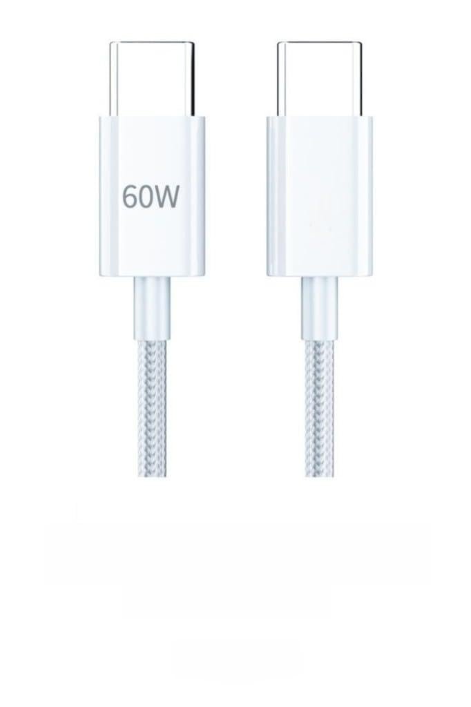 PDATeknoloji 60W Type-C to Type-C Hızlı Şarj ve Data Kablosu 1m Beyaz AZ-B06aB
