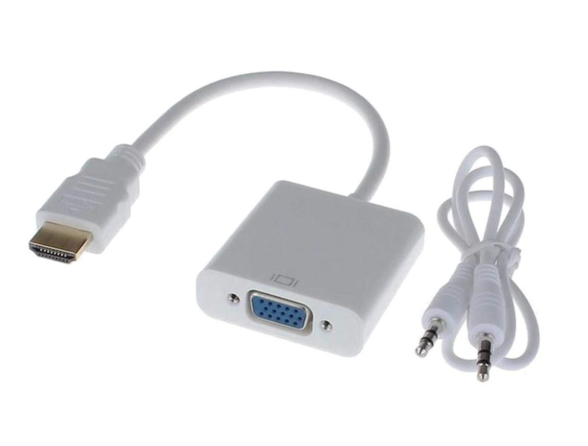Alfais 4548 HDMI to VGA Dönüştürücü Adaptör Kablosu (Ses Destekli)