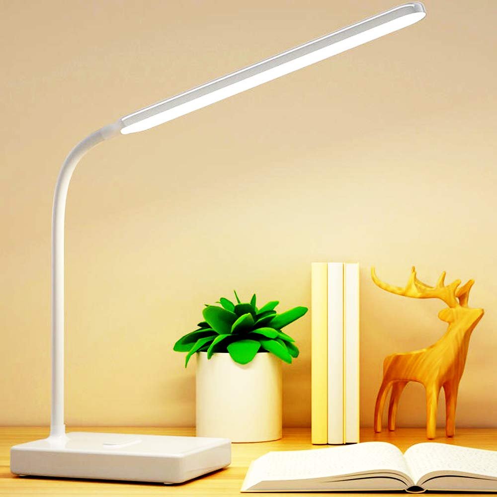 coverzone Dekoratif Dokunmatik D1901 Şarjlı kademeli 58cm LED Masa Lambası,Çalışma masası lambası ışığı, Yatak odası başucu lambası ışığı, kitap okuma