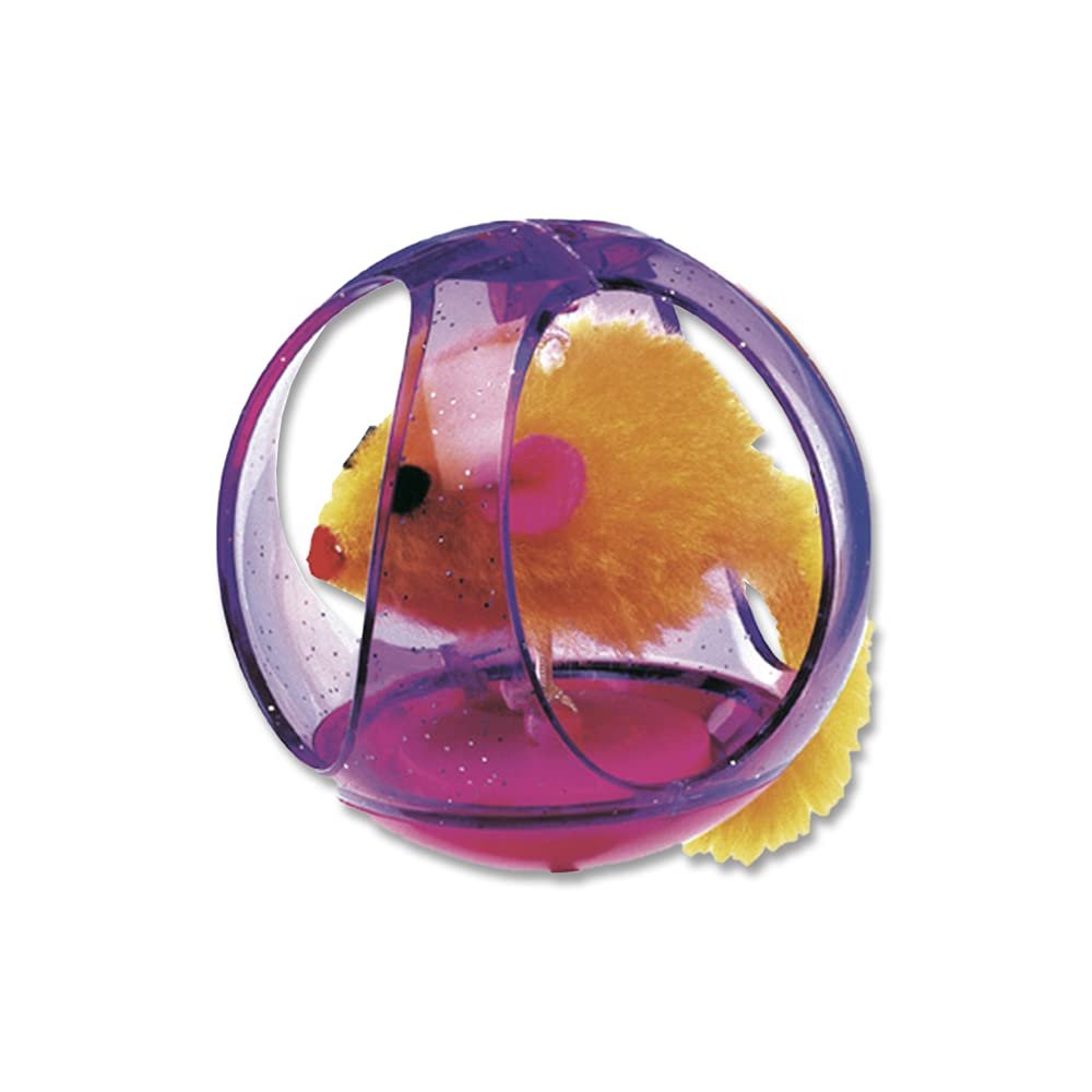 Ferplast Peluş Fareli Kedi Oyuncağı Plastik Karışım Renkli PA 5214 65mm Kedi Topu