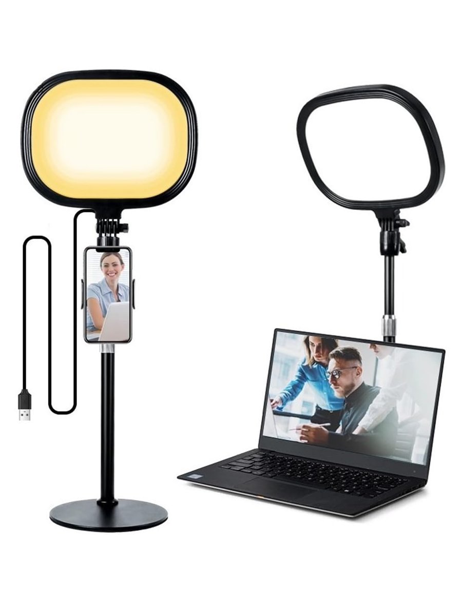 Coverzone Beyaz Sarı Led Aydınlatma Video ve Fotoğraf Çekimi için Sürekli Işık Youtuber Twich Yayın