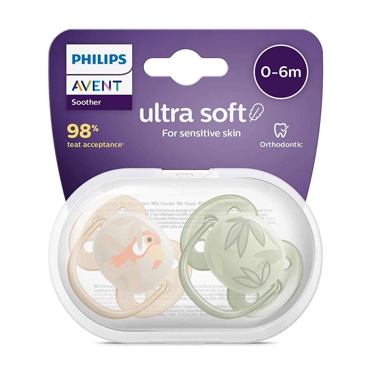 Philips Avent Ultra Hava Emziği Ortodontik ve BPA, Ekstra Havalandırma Delikleri 0-6 Ay (Erkek Tasarımı) 2'li Paket