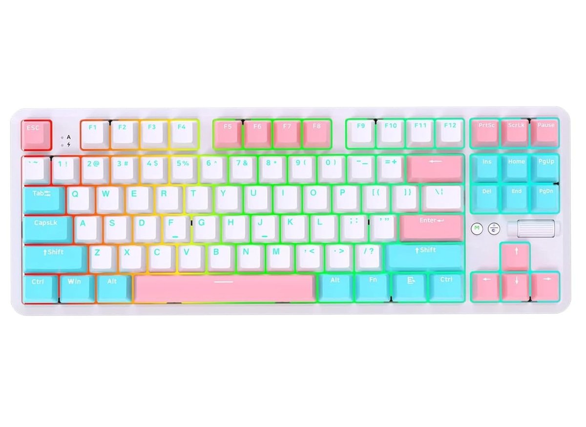 Ajazz K870T Pro Kablosuz Hot Swap Mekanik Oyun Klavyesi-RGB - 10 Adet Switch, Tuş ve Switch Sökme Ap