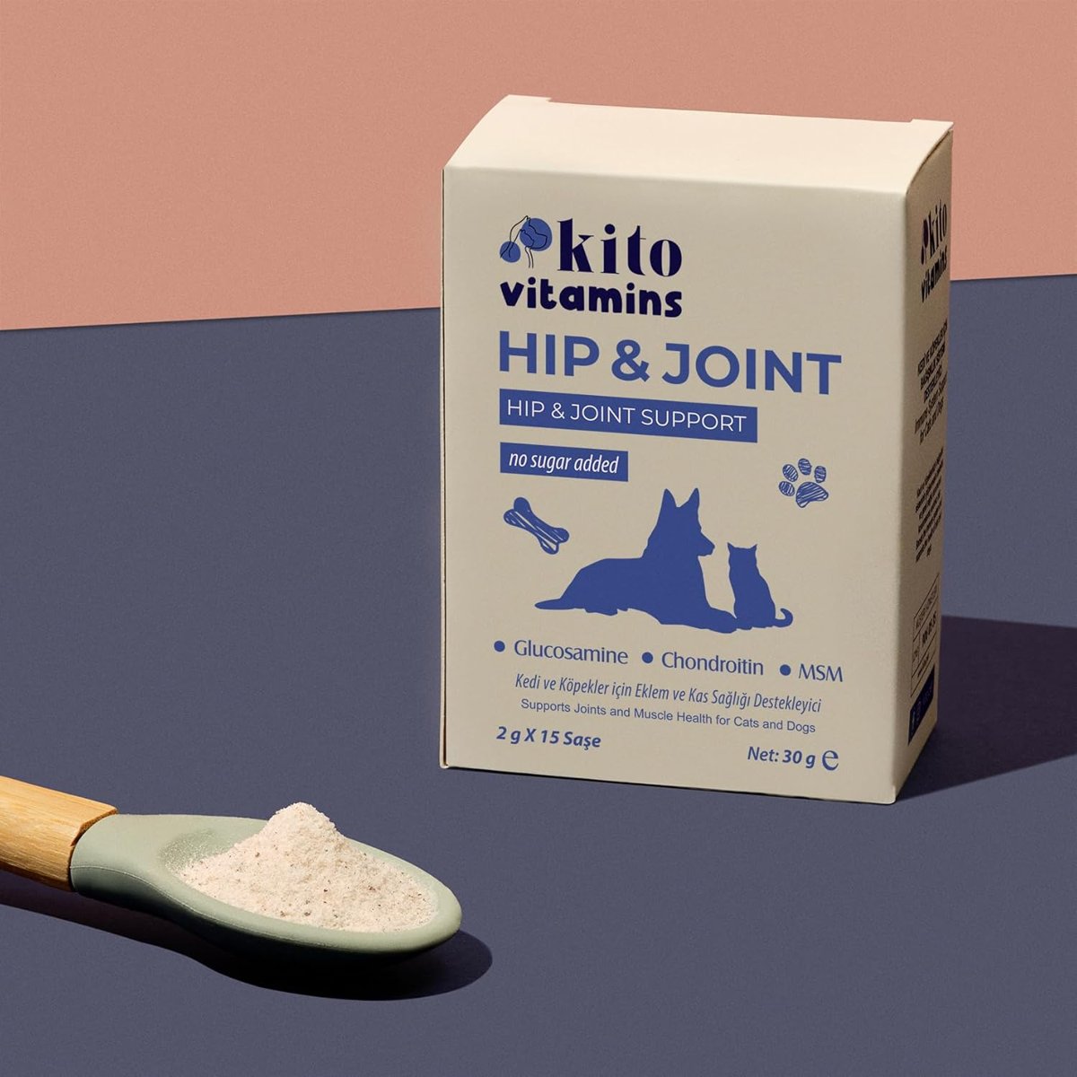 Kito Kedi ve Köpekler İçin Hipjoint Eklem ve Kas Sağlığı Destekleyici 2g X 15 Saşe