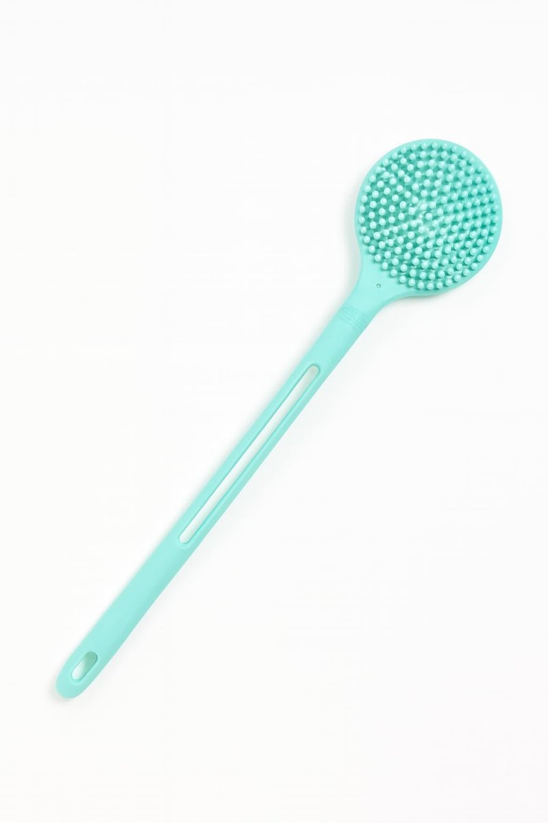 Busstier Çift Taraflı Silikon Duş Vücut Fırçası Uzun Saplı Banyo Yıkama Fırçası Sırt Masaj Peeling Fırçası Derin Temizlik ve Rahatlatıcı Masaj İçin Esnek Yumuşak Vücut Temizleme Aparatı