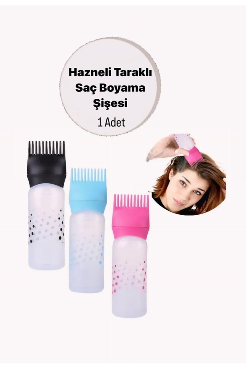 Taraklı Dip Boyası Sürme Aparatı Şişesi Saç Boyama Ve Bakım Yağı Uygulama Şişesi
