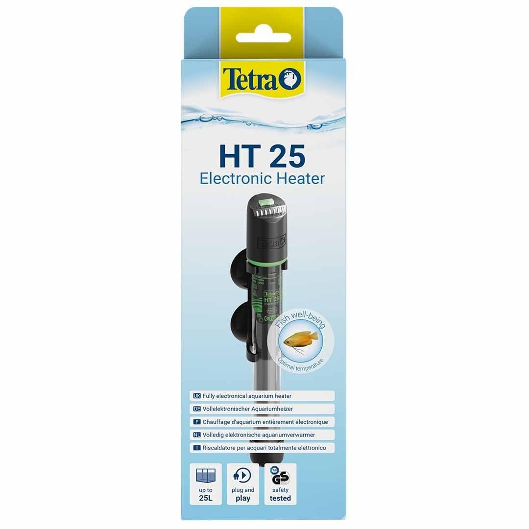 Tetra HT 25 ısıtıcı, 10 – 25 l akvaryumlar için, sıcaklık ayar düğmesi ile farklı performans seviyelerini kaplayan güçlü akvaryum ısıtıcısı