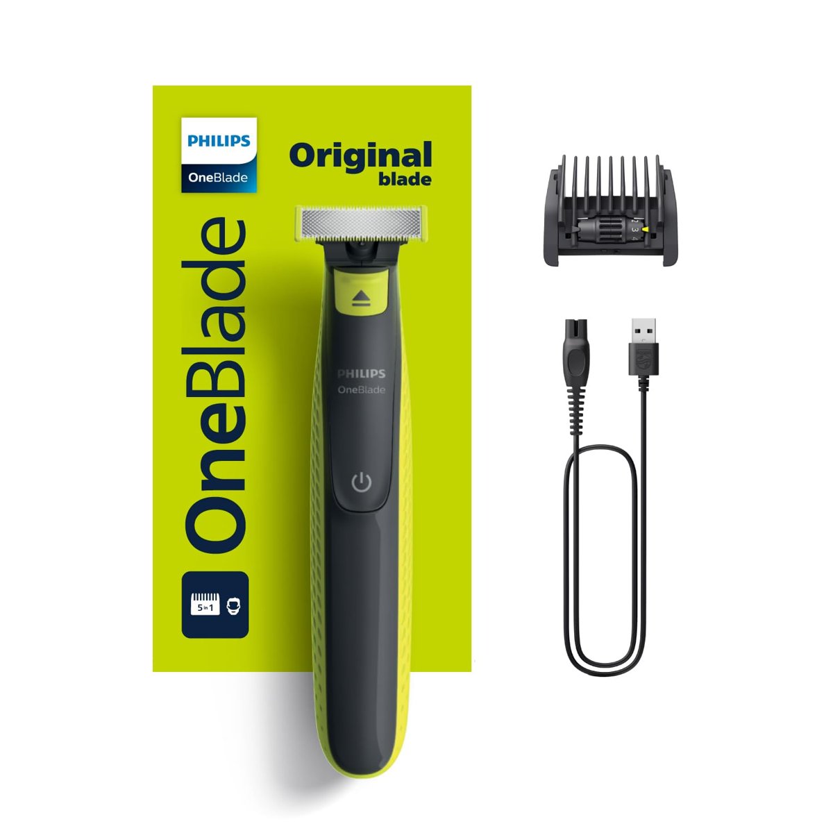 Philips OneBlade Yüz için Hibrit Tıraş Makinesi, Sakal Şekillendirici, Islak/Kuru Kullanım, 5’i 1 Ar