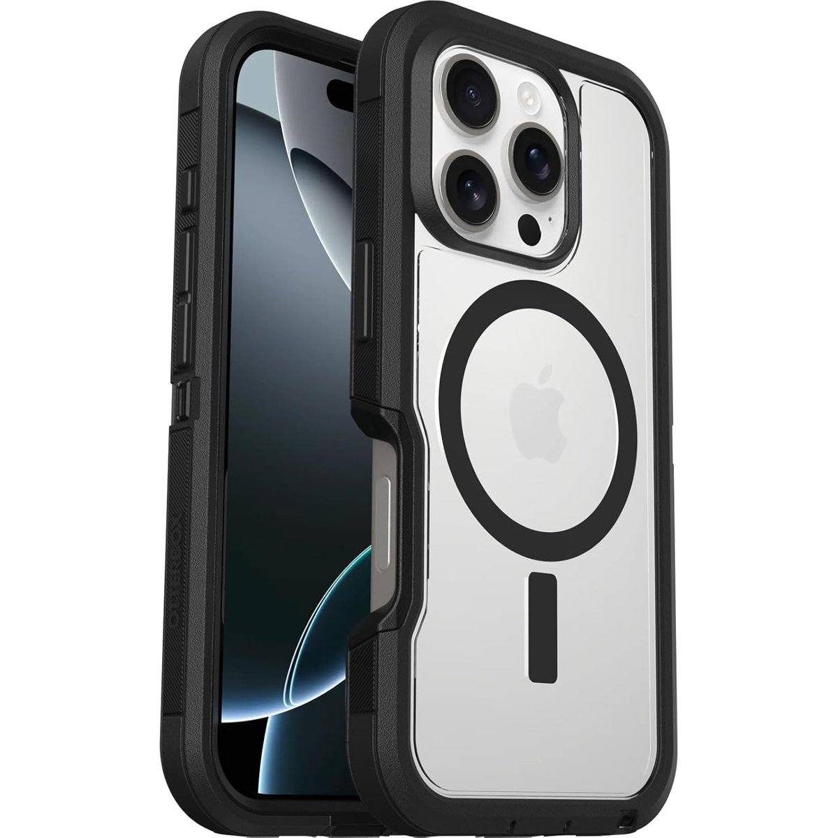 OtterBox Defender Series XT MagSafe Kılıf, iPhone 16 Pro Uyumlu, Darbeye Karşı Koruyucu Kılıf, Şeffaf/Siyah