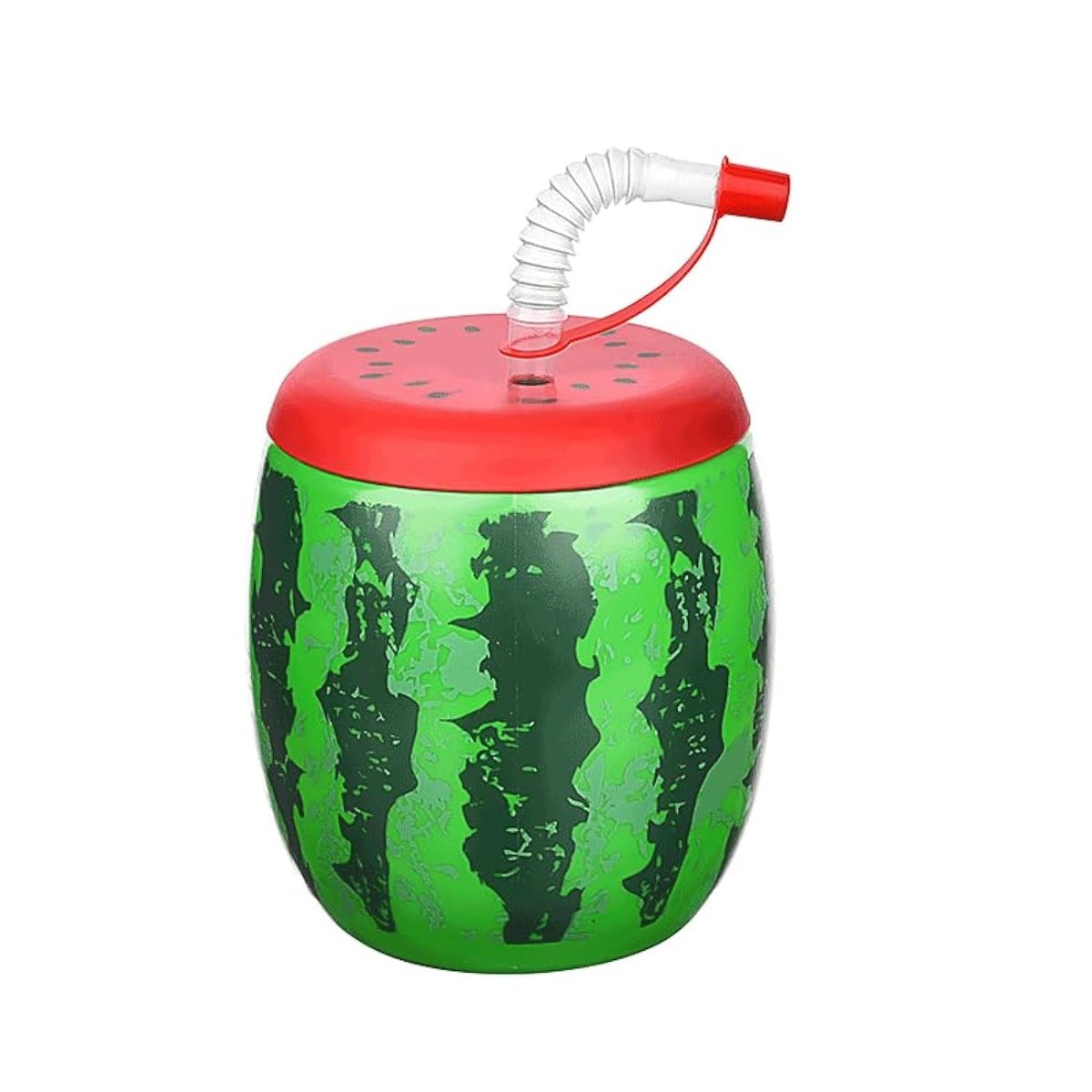 Titiz Marka Karpuz Desenli Pipetli Bardak, 900 ml Kapasiteli, Çok Renkli