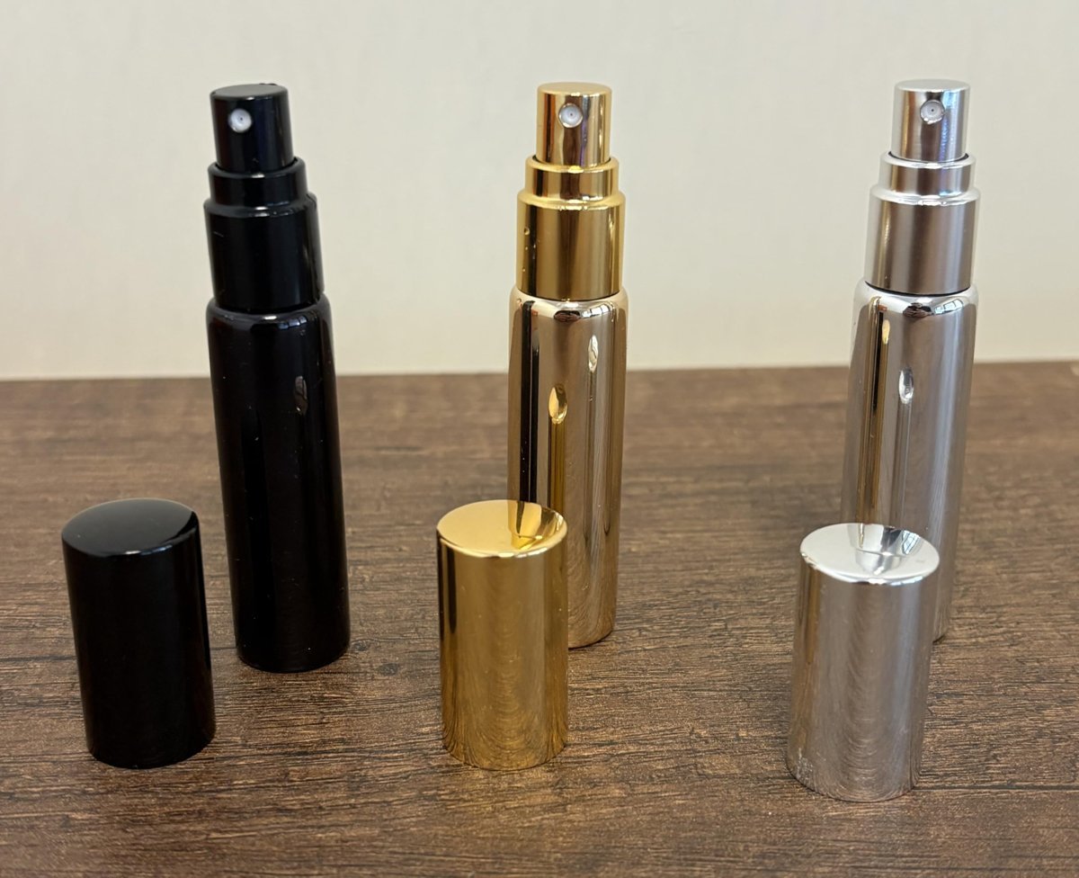 3 Adet Doldurulabilir Cep Parfüm Spreyi Gold Silver Black Renk Cam Parfüm Şişesi 10ML