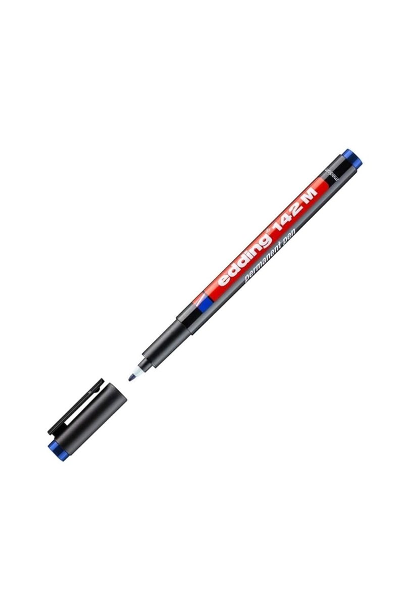 edding 142 M permanent kalem - asetat kalemi - mavi - 1 kalem - yuvarlak uç 1 mm