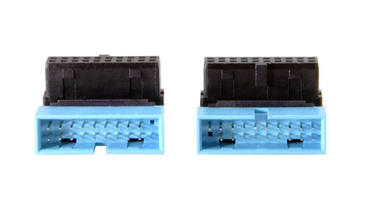 Ancheyn USB 3.0 19 20 Pin Dişi Erkek 90 Derece Yön Değiştirme Uzatma Adaptörü 2 Adet 4976
