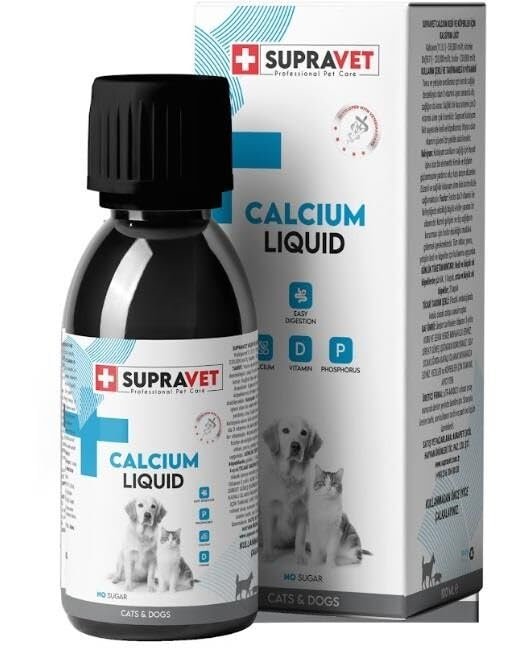 Supravet Calcium Kedi ve Köpekler İçin Sıvı Kalsiyum Damla 100ml