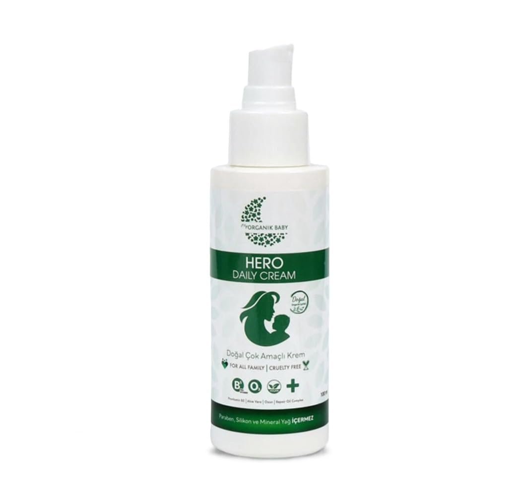 Organik Baby Çok Amaçlı Hero Daily Cream (Krem)-%99 Doğal Içerik Provitamin B5 Içeriği Anlık Yatıştırıcı 100ml