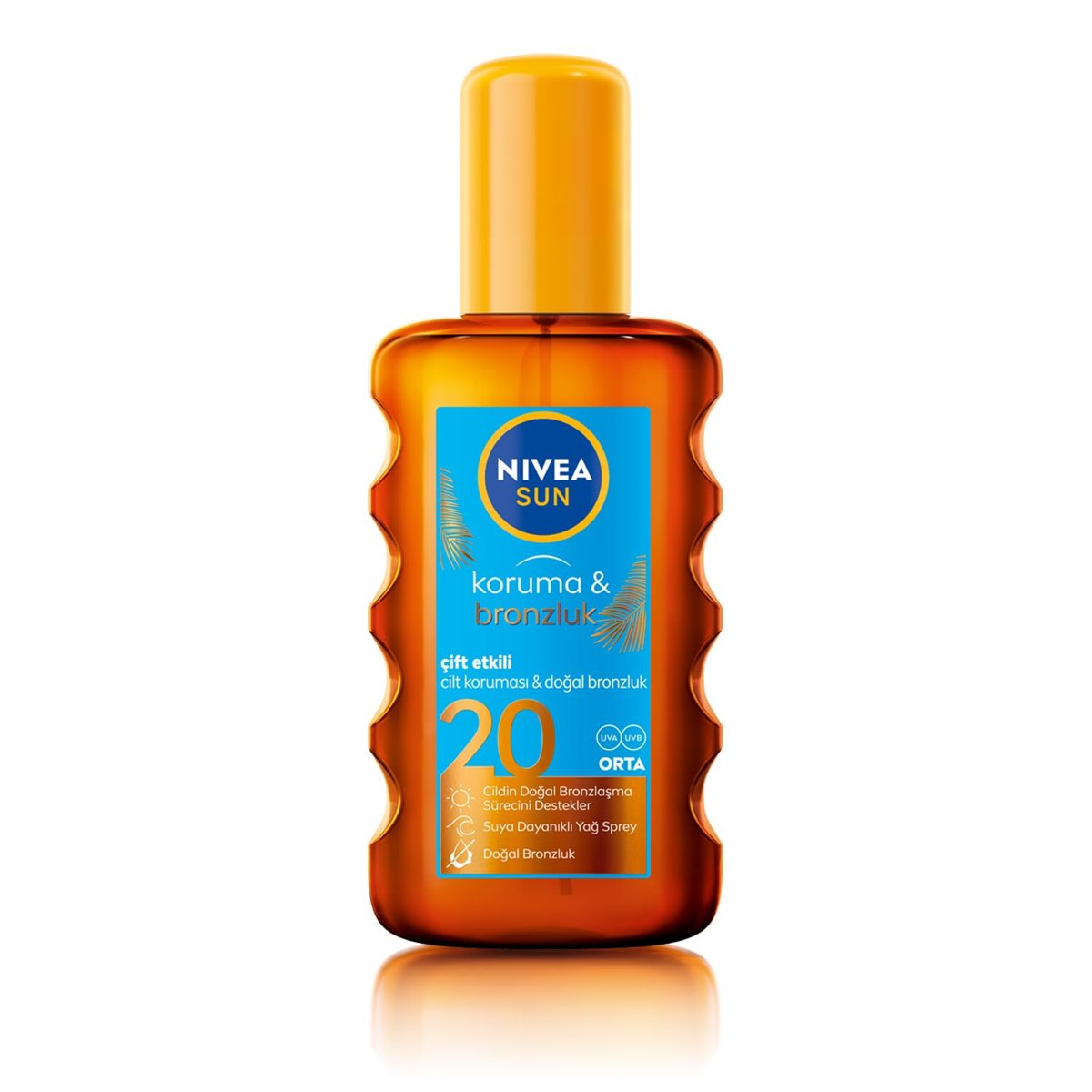 NIVEA SUN SPF20 Güneş Koruyucu ve Bronzlaştırıcı Vücut Sprey 200ml,Suya Dayanıklı, Doğal Bronzluk, UVA UVB
