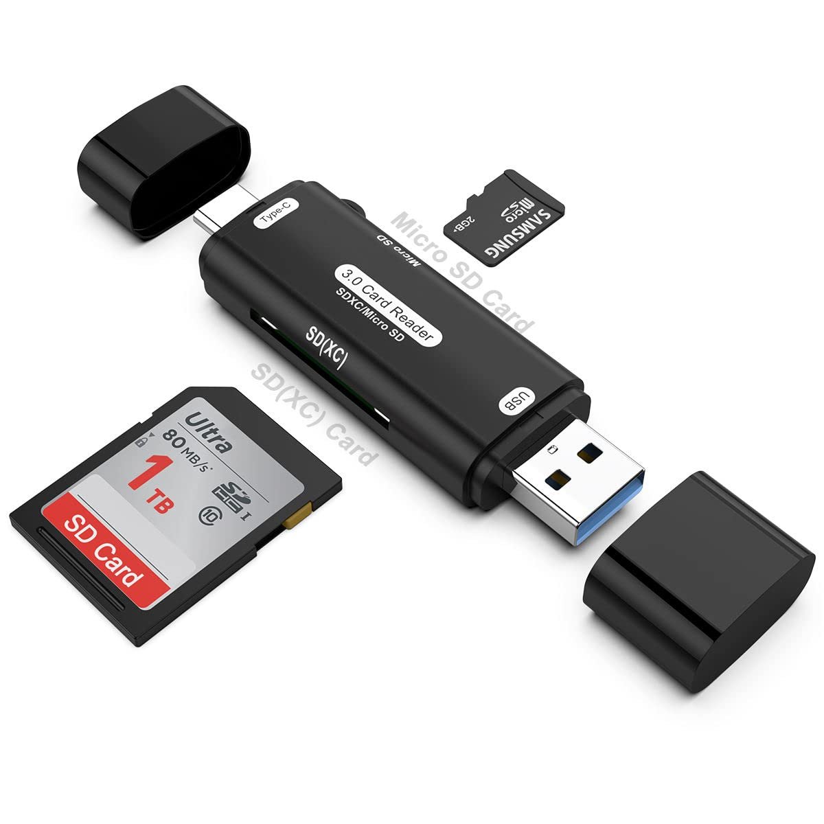 LivX Micro SD Kart Okuyucu Type C to USB 3.0 Çevirici OTG 5 Gbps Hafıza Kartı Okuyucu Adaptör Micro