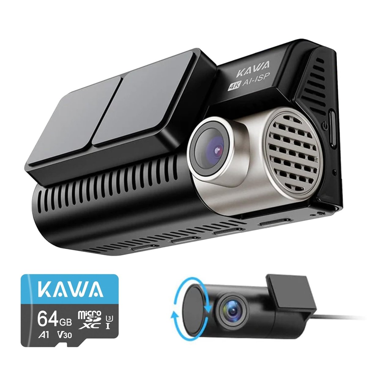 Kawa D11 2 Kameralı Ön/Arka 4K+1080P Sony STARVIS Sensörlü Yapay Zeka Destekli Wi-Fi GPS'li Araç Kam