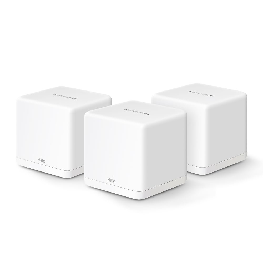 Mercusys Halo H60X 3-pack, AX1500Mbps, Dual-Band, Gigabit Portları, 100'e Kadar Cihaz Bağlanabilir, 550 m²'ye Kadar Kapsama, Akıllı Bağlantı, Mobil Uygulama ile Kolay Kurulum, Wi-Fi 6 Mesh Sistemi