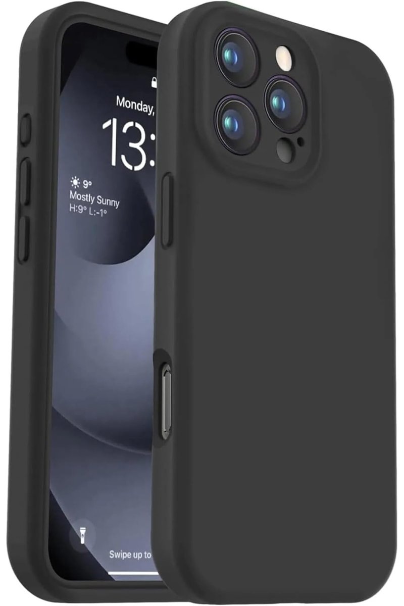 GGM GİYİM & AKSESUAR iPhone 16 Pro Max ile Uyumlu İçi Kadife Kamera Korumalı Lansman Silikon Kılıf İnce Yapılı Tam Koruma Sağlayan Kamera Korumalı Kılıf (Siyah)