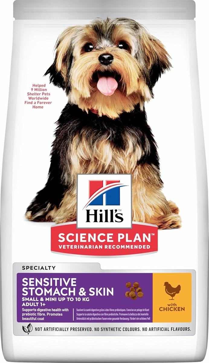 Hill's SCIENCE PLAN Hassas Mide  Deri Yetişkin Küçük ve Mini Irk Tavuklu Köpek Maması 1.5 kg