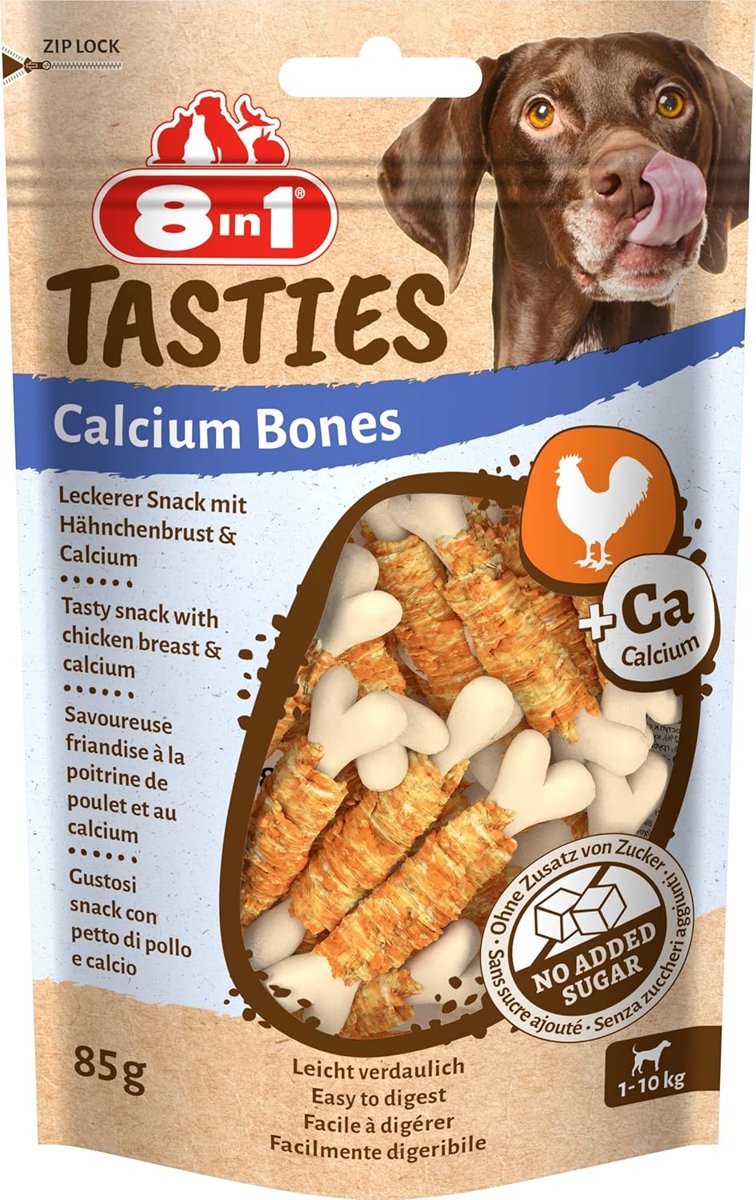 8in1 Tasties Calcium Bones Tavuk Sargılı Köpek Ödülü 85 Gram