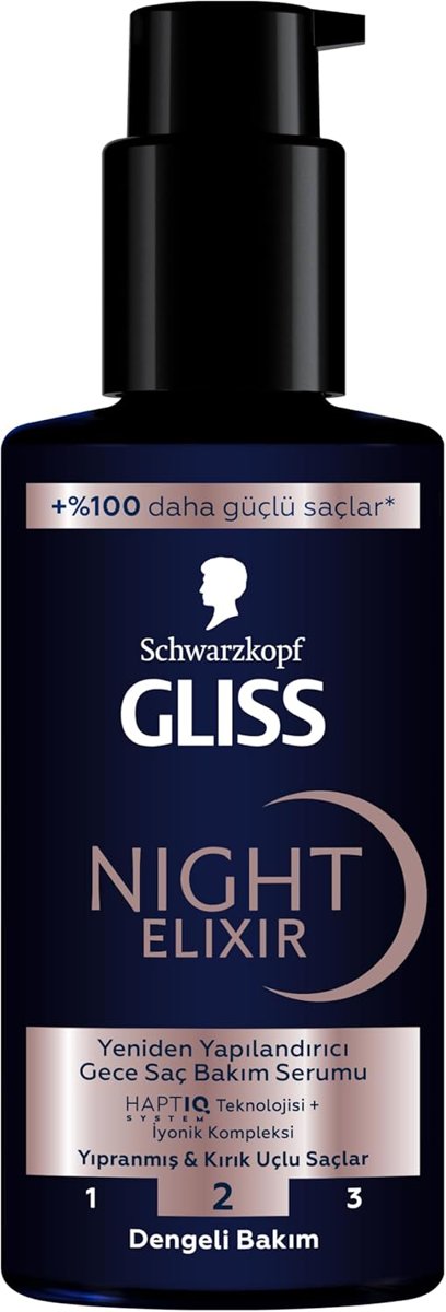 Gliss Night Elixir Yeniden Yapılandırıcı Gece Bakım Serumu, 100ml