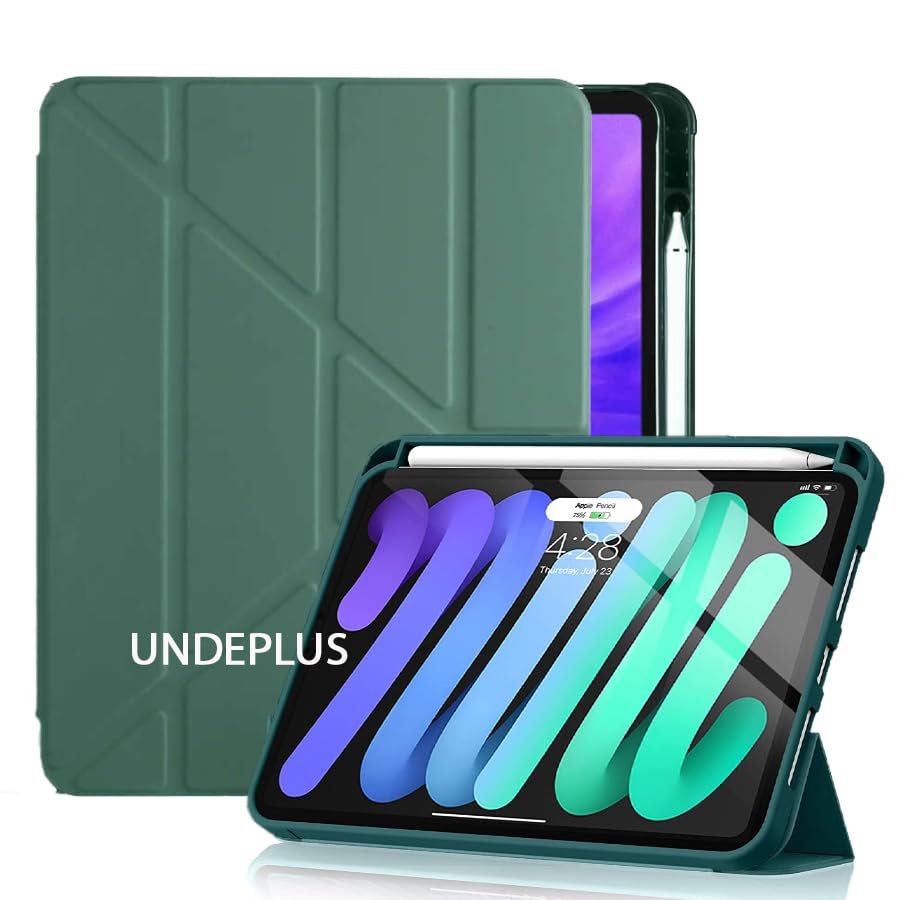 UnDePlus iPad Air 13inç M4/M3/M2 2026-2024 ile uyumlu Kılıf Kalem Şarj Bölmeli Case Koyu Yeşil
