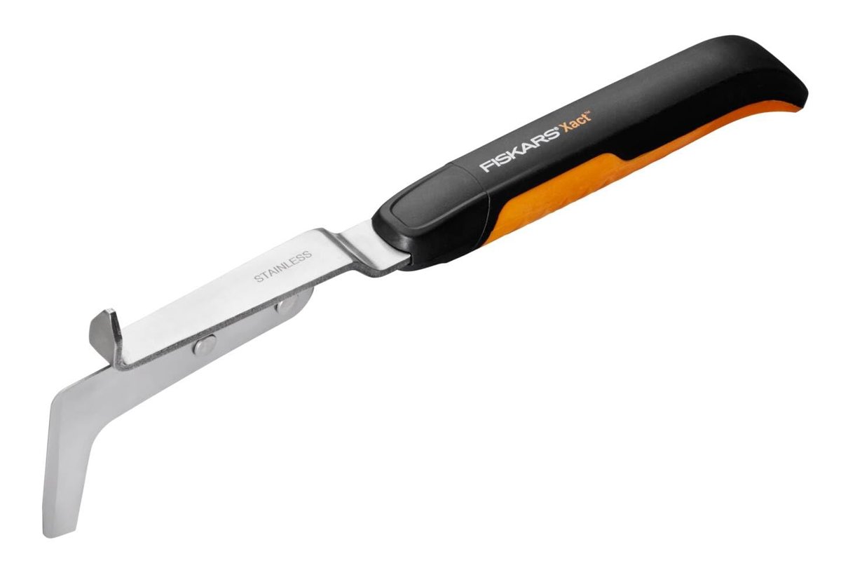 Fiskars Küçük Ayıklama Bıçağı, yabani otları ve yosunları temizlemek için, Siyah/Turuncu, 1027045