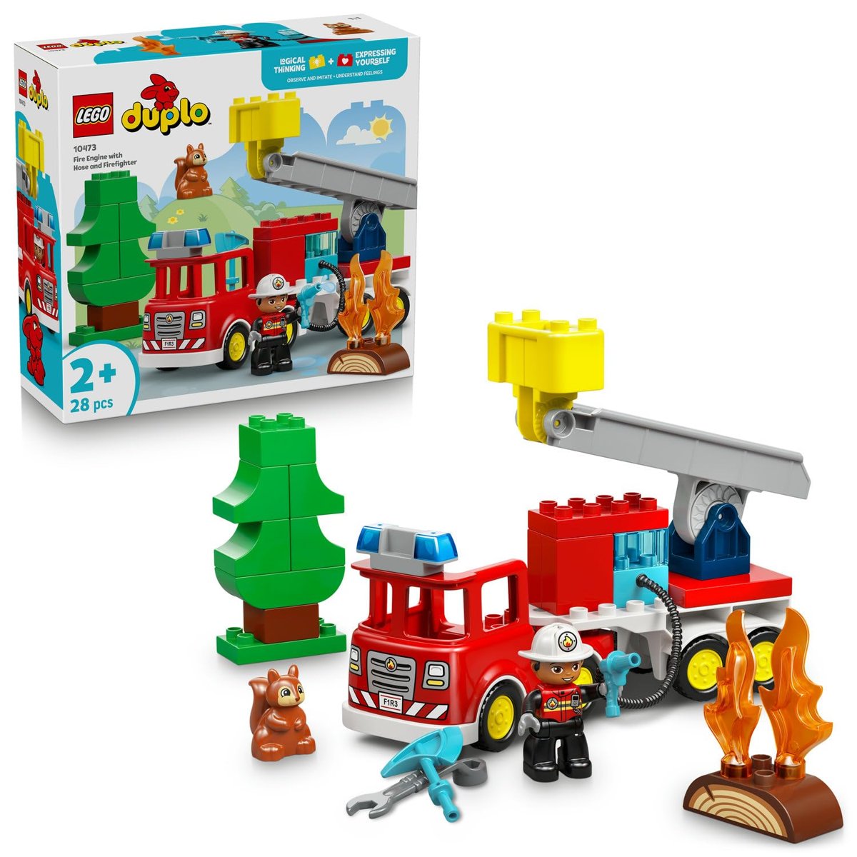 LEGO DUPLO Kasabası Hortumlu İtfaiye Aracı ve İtfaiyeci 10473-2 Yaş ve Üzeri Çocuklar için İtfaiyeci
